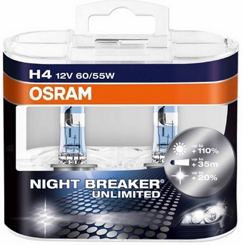 Par Lampadas Osram Night Breaker H4